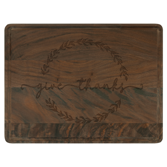 Rectangular Walnut Cutting Board with Drip Ring