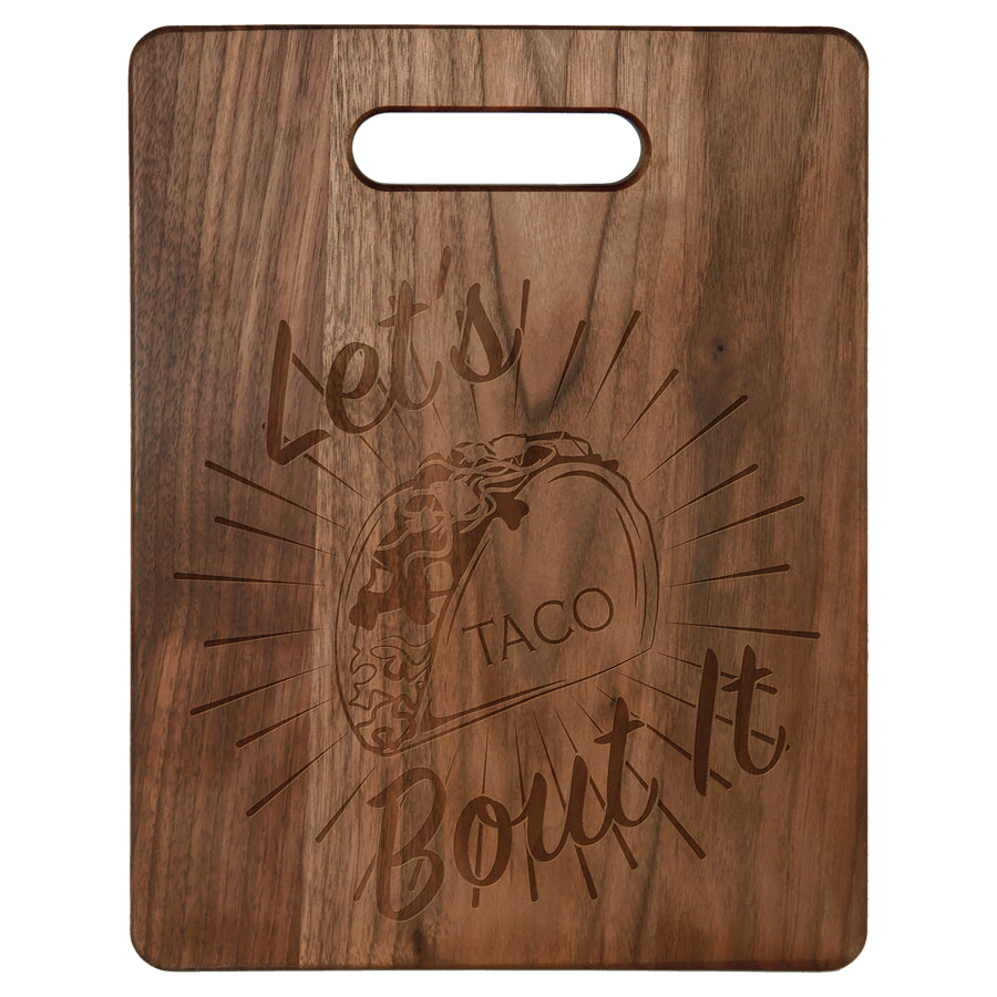 Rectangular Walnut Cutting Board with Handle Cutout