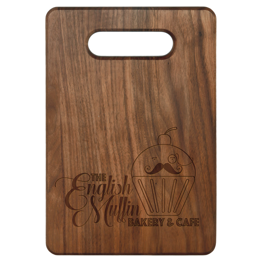 Rectangular Walnut Cutting Board with Handle Cutout