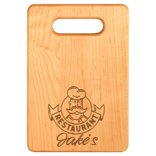 Rectangular Maple Cutting Board with Handle Cutout