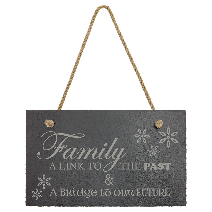 Horizontal Rectangular Slate Decor with Hanger String