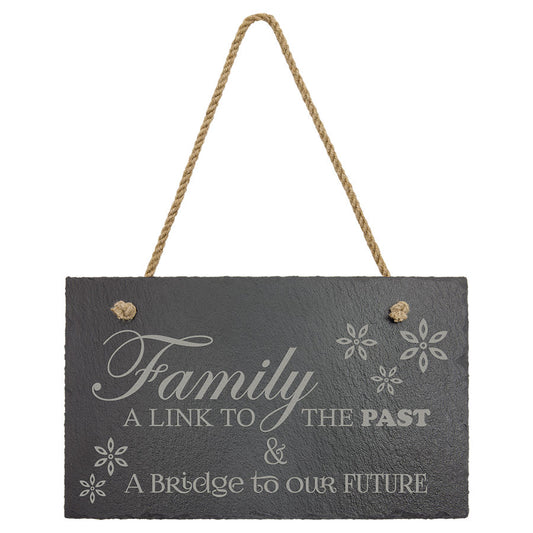 Horizontal Rectangular Slate Decor with Hanger String