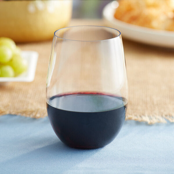 Choice Heavy Weight Clear Plastic Stemless Wine Glass