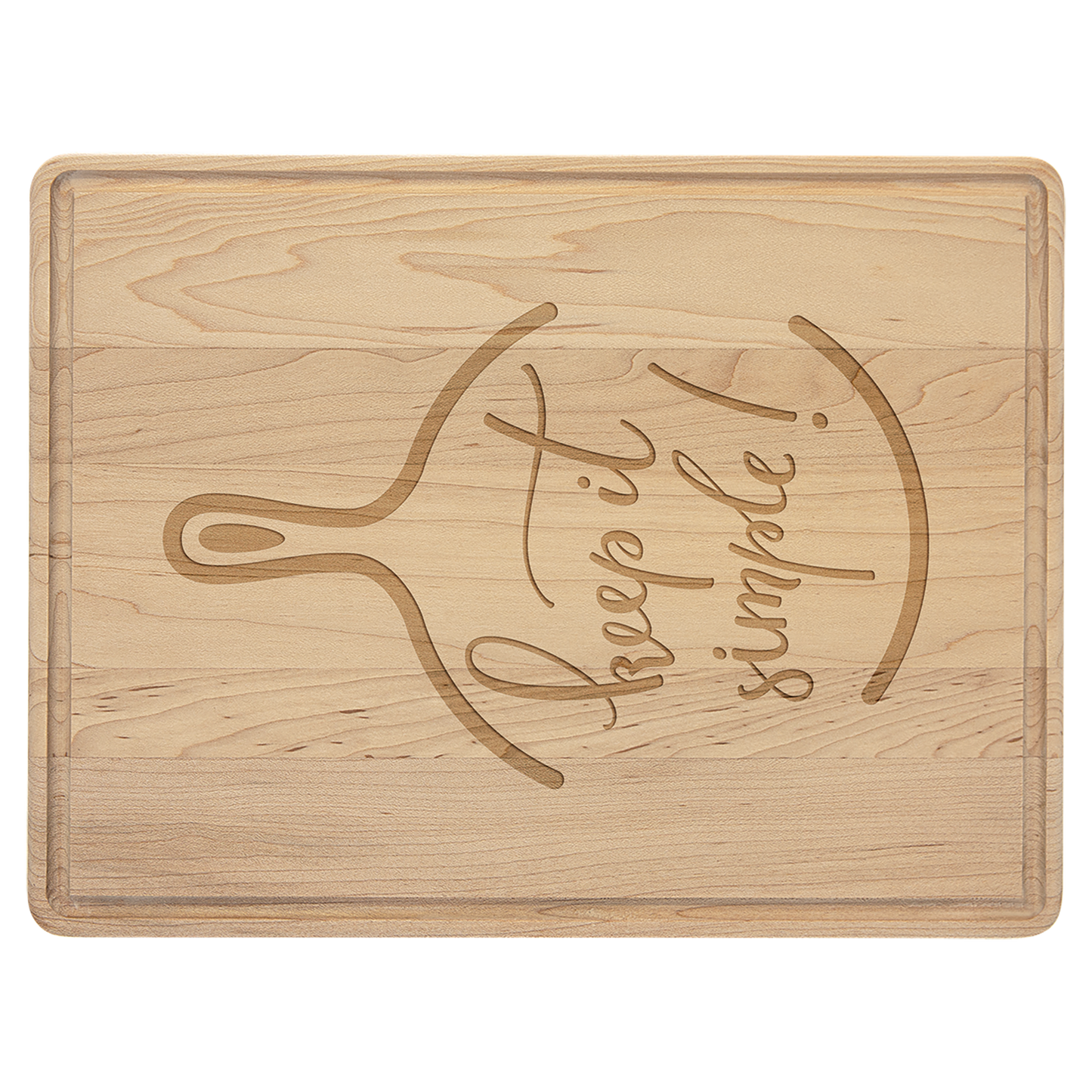 Rectangular Maple Cutting Board with Drip Ring
