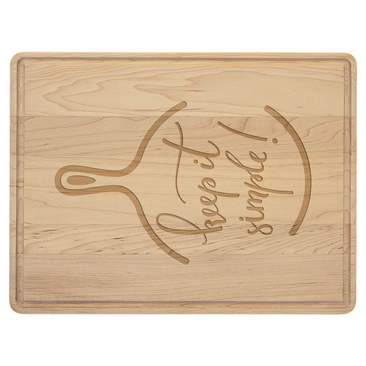 Rectangular Maple Cutting Board with Drip Ring