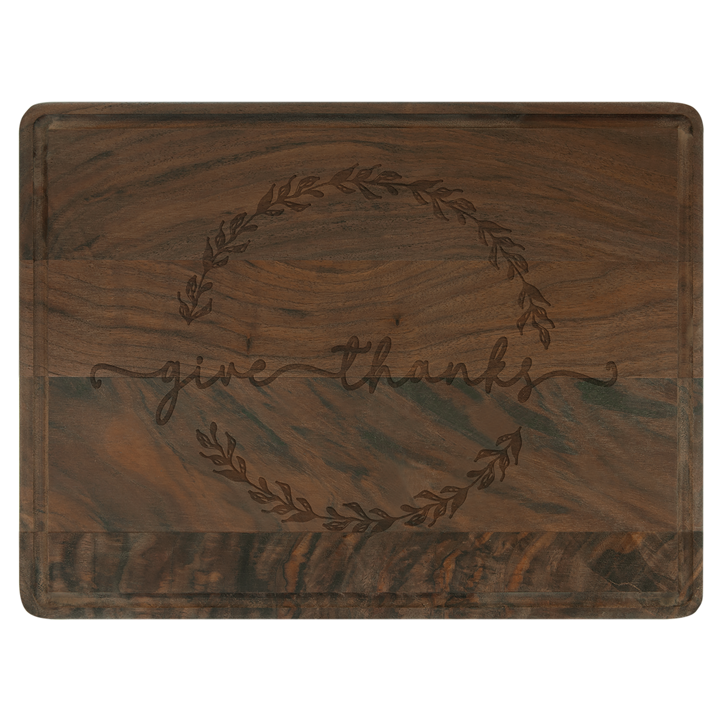 Rectangular Walnut Cutting Board with Drip Ring