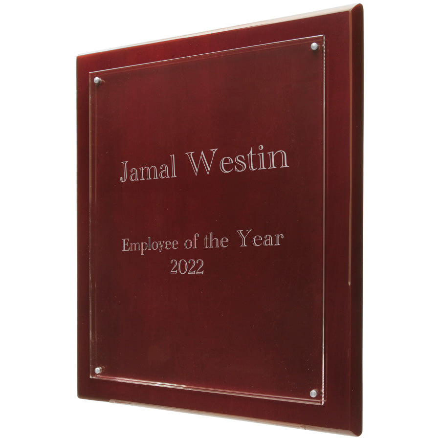 Rosewood Piano Finish Floating Acrylic Plaque