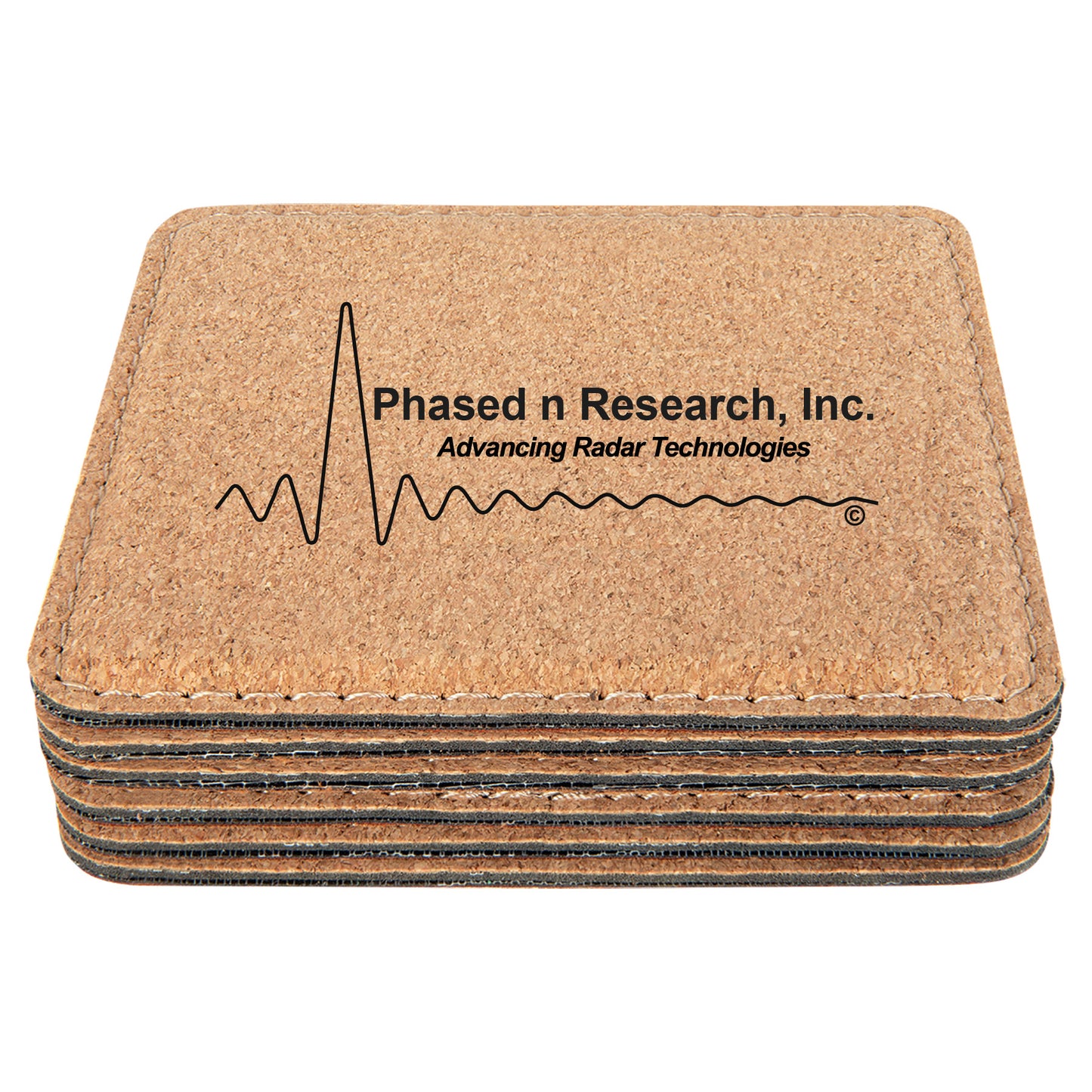 Generic 4" Cork Coaster with Stitching