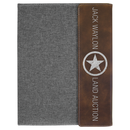 9 1/2" x 12" Leatherette and Canvas Folio