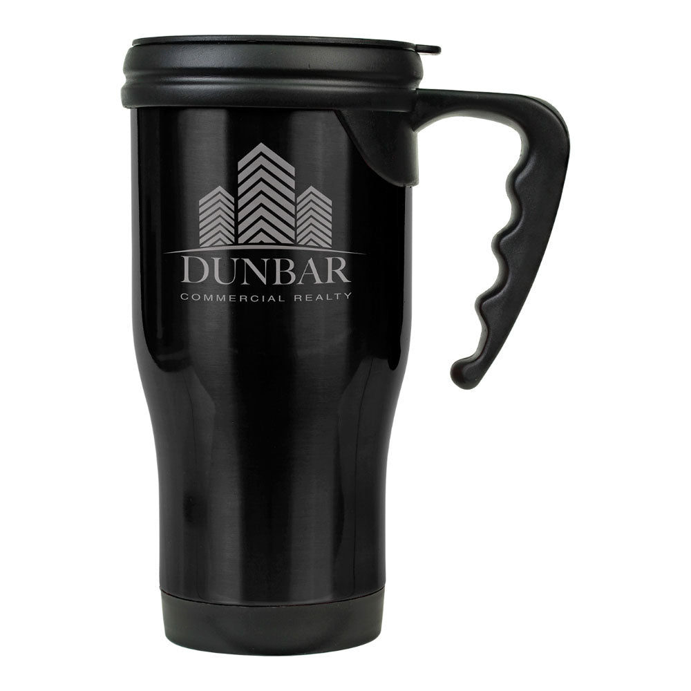 14 oz. Colored Laserable Stainless Steel Travel Mug with Handle