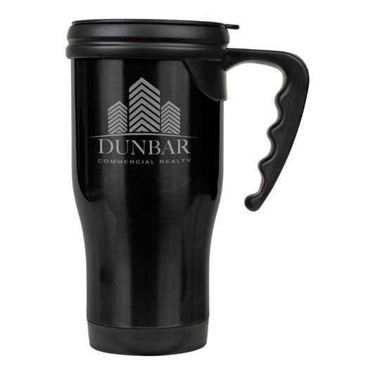 14 oz. Colored Laserable Stainless Steel Travel Mug with Handle