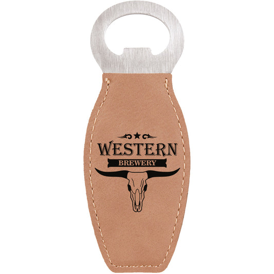 Leatherette Bottle Opener with Magnet