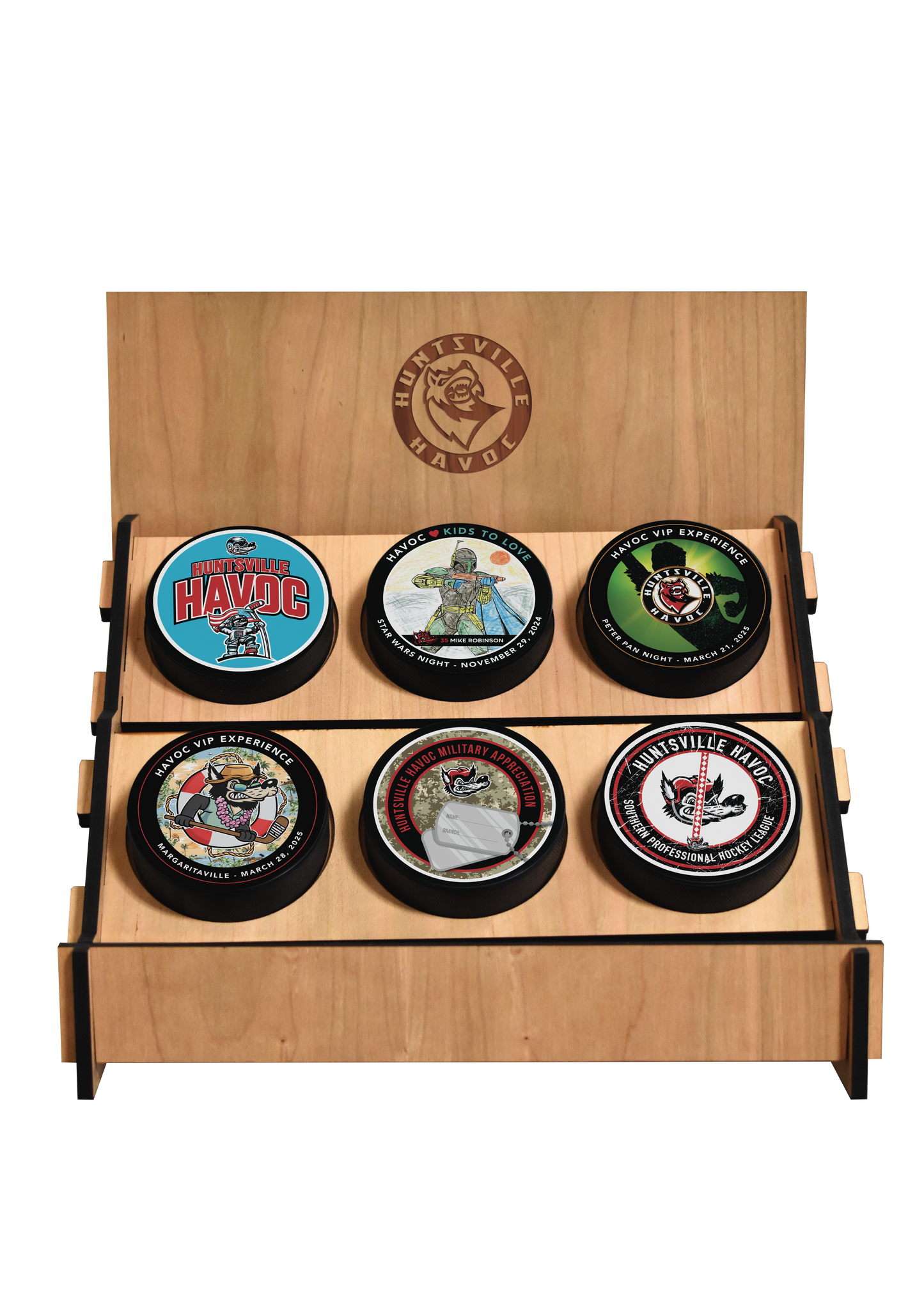 Havoc Personalized Tabletop Puck Stand - 6 Pucks